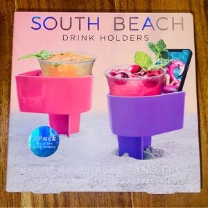 South Beach Pink and Purple Drink Holders NWT